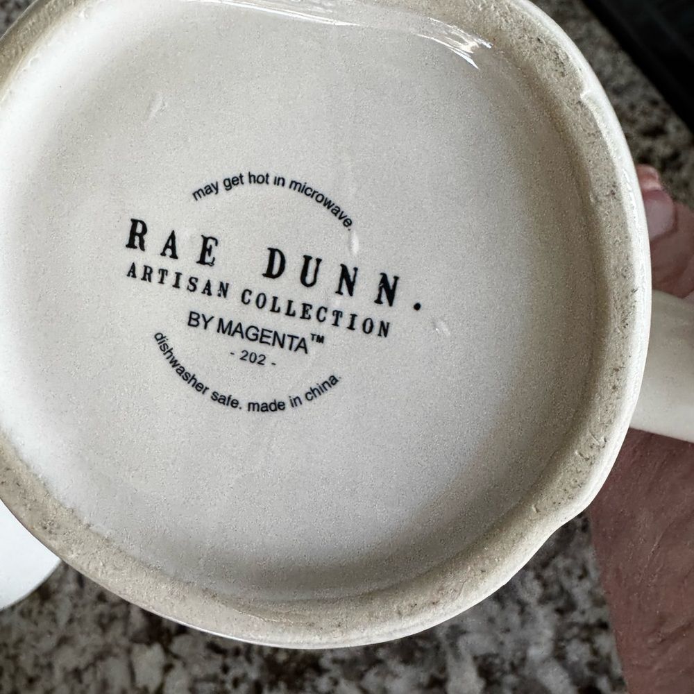 🐰“Hop to It” White Mug with Pink Interior Rae Dunn By Magenta NEW - Picture 3 of 4